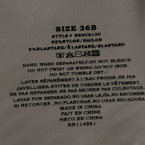 New BODY CULTURE, INC. Light Grey Silver Front Closure Bra 36B - Picture 10 of 11